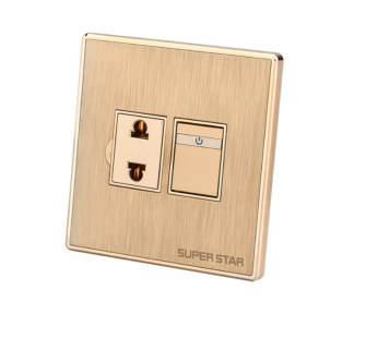 Glamour Two Pin Socket With Switch