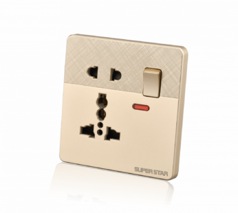 Super Star Gold Ray 2 and 3 Pin Multi-Functional Socket With Switch