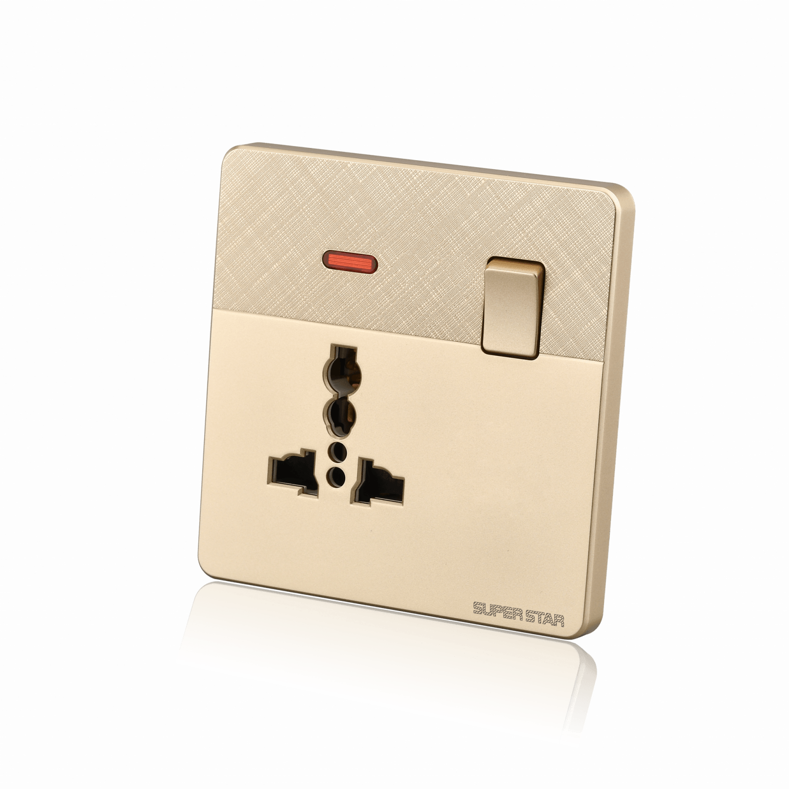 Super Star Gold Ray 3-Pin Multi-Functional Socket With Switch