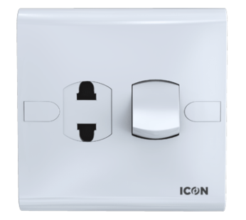 Mega Deal ICON CLASSIC 2PIN SOCKET WITH SWITCH