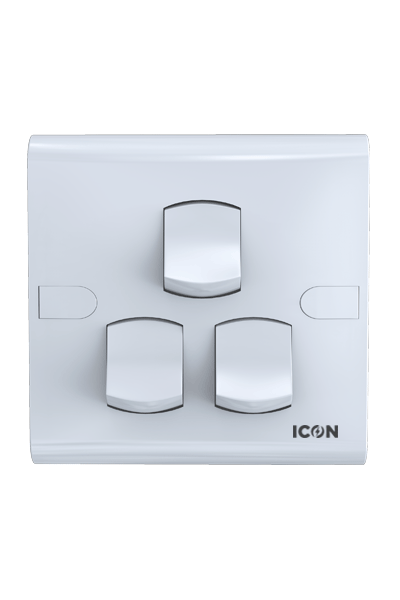 Mega Deal ICON CLASSIC THREE GANG ONE WAY SWITCH
