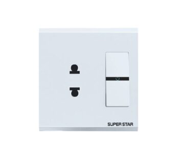 SNOW WHITE 2-PIN SOCKET WITH SWITCH
